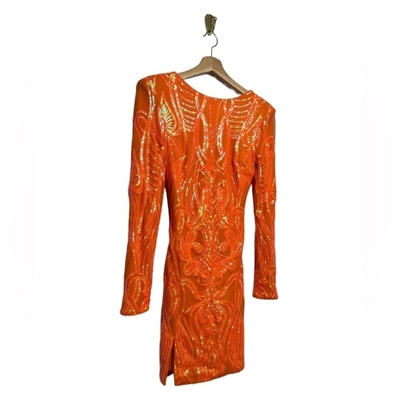 NWOT DRESS THE POPULATION Nathalia Sequin Cocktail Dress S - Picture 6 of 9